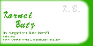 kornel butz business card